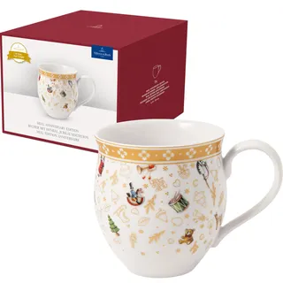 Villeroy & Boch – Toy's Delight Henkelbecher Gold, Spülmaschinenfest, Mikrowellensicher, Kaffeebecher Weihnachten Toys, Tasse Weihnachtsmotiv, Weihnachtsgeschirr, Weihnachtsbecher, Premium Porzellan