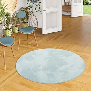 Pergamon Fellteppich Rund 200 x 200 cm Blau/Silber