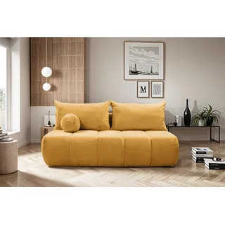 Schlafsofa Designersofa Sofa 3-Sitzer ANZIA in Stoff Bunny Orange - Orange