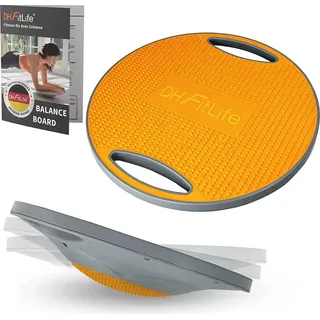 DH FitLife Balance Board, Wackelbrett, Balance Pad mit Griffen, extra groß Ø 42cm, max. 200 KG, Gleichgewichtstrainer, Fitness Balance-Board Erwachsene & Kinder
