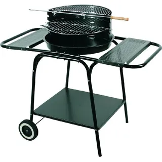 Mobiler Rundgrill mit zwei Ablagen Mg906 - Schwarz, Silber