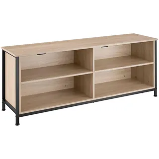 tectake Tv-Element Navan, 147 x 41 x 60,5 cm, Industrial Holz hell, Eiche Sonoma , Naturfarben , Holzwerkstoff , Beton Optik , Rechteckig , 41x60.5x147 cm , Wohnzimmer, TV Möbel, Lowboards, Lowboards stehend