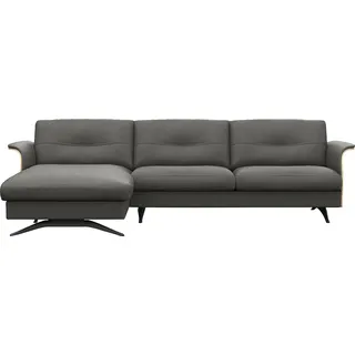 FLEXLUX Ecksofa »Glow, super bequem durch hochwertigem Sitzaufbau mit Federkern, L-Form« Modernes skandinavisches Design, grau