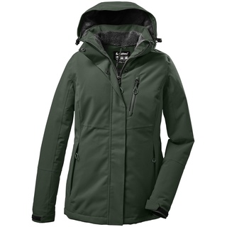 KILLTEC Damen Kow 140 Wmn Jckt Funktionsjacke/Outdoorjacke Mit Abzippbarer Kapuze, Grün/grau, 38