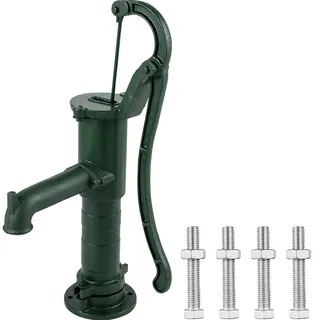 Vevor Manueller Pumpenhalter aus Gusseisen, 22,9 x 22,9 x 66 cm, Handwasserpumpenhalterung, 13,5 kg, stabile Struktur, Handpumpenhalterung für Garten mit Sprühfarbe, Grün