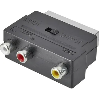 SpeaKa Professional Cinch / SCART Adapter [3x Cinch-Buchse - 1x SCART-Stecker] Schwarz