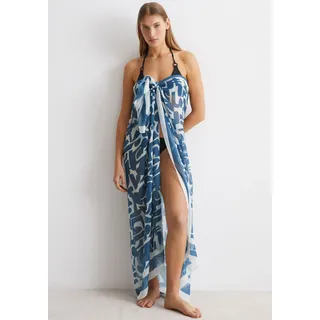 Marc O'Polo XXL-Schal »Geo Print« mit vielseitigen Tragemöglichkeiten, blau