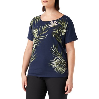 Jack Wolfskin Damen Tropical Leaf T W Luftiges T-Shirt, Midnight Blue, XS