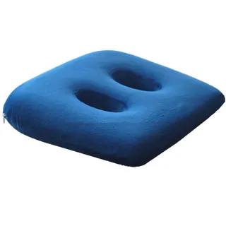 HULKAY Orthopädisches Sitzkissen für Sitzknochenschmerzen, Sitzknochen-Entlastungskissen aus Memory-Schaumstoff mit Zwei Löchern, für Po, unteren Rücken, Kniesehnen,Blau