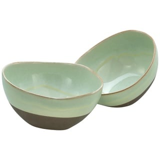 CreaTable CreaTable, 19668, Serie Basalt Bowls, Salbei, 2-teiliges Geschirrset, Poke Bowl Set aus Steinzeug, 900 ml