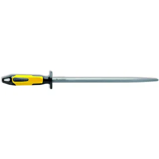 Friedr. Dick F. DICK Fleischerstahl 30 cm (Griff gelb/schwarz, Wetzstahl rund mit 2 K-Griff, Oberflächenhärte über 65° HRC, Schleifstein für Kochmesser) 73171300-68