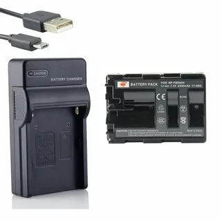 DSTE NP-FM500H Li-ion Akku und USB-Ladegerät, kompatibel mit Sony Alpha SLT-A57, A58, A65, A65V, A77, A77V, A99