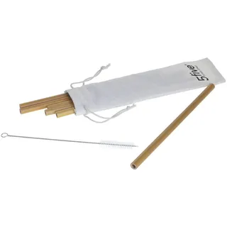 5five - set aus 6 bambus-strohhalmen mit splinttasche