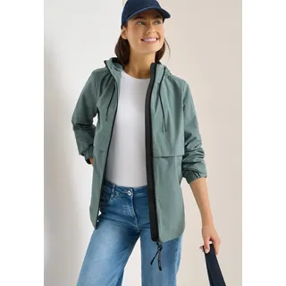 Windbreaker CECIL, Damen, Gr. XL (44), kelp grün, Web, Obermaterial: 100% Polyester. Futter: 100% Polyester, unifarben, bequem hüftbedeckend, Bündchen, Jacken Windbreaker, sportive A-Linie, mit Kapuze, Topseller