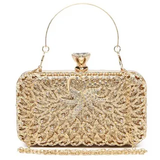 Miss Lulu Clutch Taschen für Frauen Hartschalen Clutches Beading Dinner Taschen Damen Pures Abendhandtaschen mit Abnehmbarer Kette (Gold)