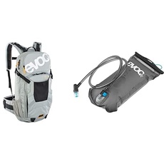 EVOC FR ENDURO 16 Protektor Backpack für Bike-Touren & Trails HYDRATION BLADDER 1,5 Trinkblase für den Rucksack (16 L, Größe: M/L, Rückenprotektor, 3L Trinkblasenfach), Steingrau/Carbon Grau