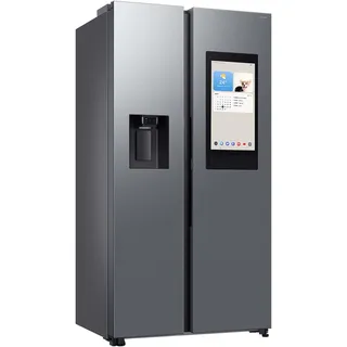 Samsung RS90F67BETEF Side-by-Side Kühl-Gefrierkombination, AI Kühlschrank mit Gefrierfach, 178 cm, 614 l, Eis-/Wasserspender mit Tank, Family Hub, AI Energy Mode & Voice Control, Edelstahl Look