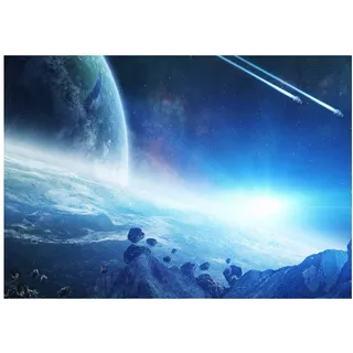 LANA KK Weltall Poster - Intergalaktisch - Universum, Planeten, Galaxis, Sterne in 100 x 70 cm, Premium-Qualität Wall-Art Wandbild