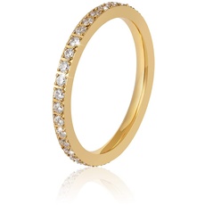 GD GOOD.designs Zirkonia Ring für Damen I Verlobungsring Gold Größe 52