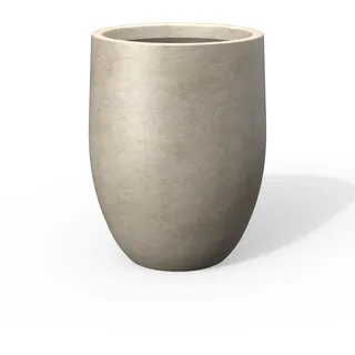 Kante Hoher Beton-Übertopf, 55 cm hoch, verwitterter Beton, großer Pflanztopf für drinnen und draußen, mit Ablaufloch für Terrasse, Garten, Haus, Moderne Dekoration für Blumen und Bäume