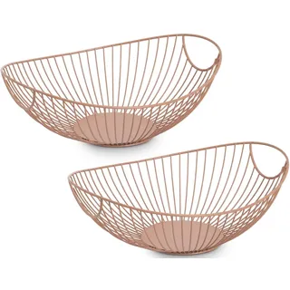 Aufbewahrungskorb ZELLER PRESENT "Metall, mocca, 2er Set", mocca, B:26cm H:11,5cm T:33cm, Metall, Aufbewahrungsboxen, Aufbewahrungskorb, Obstkorb, trendfarbe, zeitlos und dekorativ