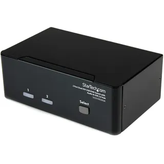 Startech StarTech.com 2 Port DVI USB KVM Switch mit Audio und USB 2.0 Hub - 2-fach Dual DVI-I USB Umschalter