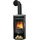 Usedom 5 D Stahl Schwarz/Abdeckplatte Speckstein