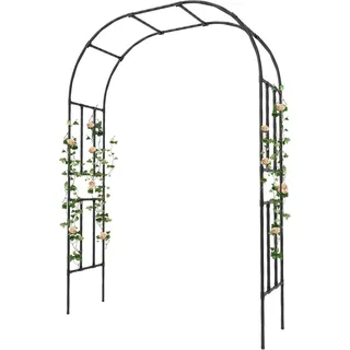 IDEALHOUSE Rosenbogen aus Metall, Stabiler Gartenbogen mit 20 mm verstärkten verzinkten Stahlrohren, rostfrei & wetterfest – 225x50x267 cm – Ideal als Rankhilfe für Rosen und Kletterpflanzen