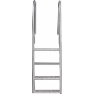 vidaXL Steg-/Poolleiter 4-stufig Aluminium 167 cm - Silber