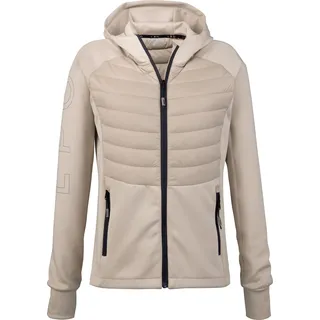 Strickfleecejacke DEPROC ACTIVE "ELMCOURT III WOMEN", Damen, Gr. 44L, beige, 100% Polyester, figurbetont, gerader Abschluss mit innenliegendem Gummizug, Jacken Strickfleecejacke, auch in Großen Größen erhältlich