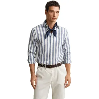 Gant 3260019 Linen Regular Fit Langarmhemd - Vintage Blue - XL