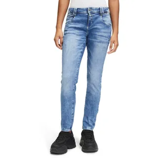 Cartoon Damen Boyfriend-Hose mit Reißverschluss Light Blue Denim,36