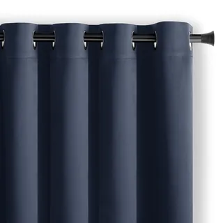RESTILO Blackout Vorhang 140x175 cm Indigo 1 St. Ösenschal Verdunkelungsvorhang Blickdicht Fensterdekoration Dekoschal Dekorvorhang Blackout