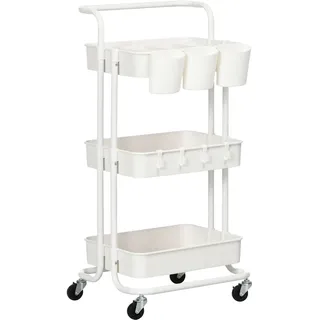 Homcom Servierwagen mit 3 Etagen Ablagekörben,