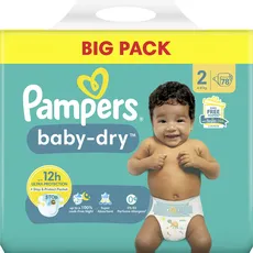 Bild Pampers® Windeln baby-dryTM BIG PACK Größe Gr.2 (4-8 kg) für Neugeborene (0-3 Monate), 90 St.