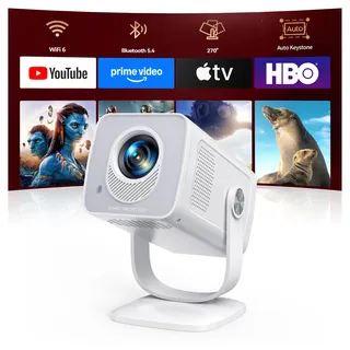 TOPTRO Mini Beamer 4K Unterstützt DLP Weiß
