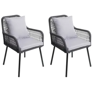 Mendler HWC-O12 Gartenstuhl 54 x 54 x 81 cm anthrazit 2 St.