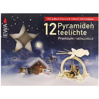 JEKA Pyramidenteelichte 12 Stück pro Packung mit Alu-Hülle