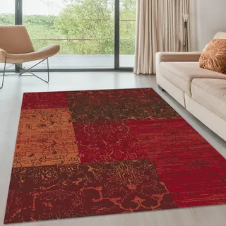 OTTO home Teppich »Bennet« rechteckig 7 mm Höhe Vintage Design, flach, Kurzflor, weich, pflegeleicht, elegant, orange