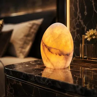 Marmor Jade Touch Tischlampe Schreibtisch- und Nachttischlampen für Wohnzimmer und Nachttische 3-stufige Helligkeit, LED-Nachtlicht für Büro, Terrasse, Camping, Restaurant und Zuhause (Pfirsich Jade)