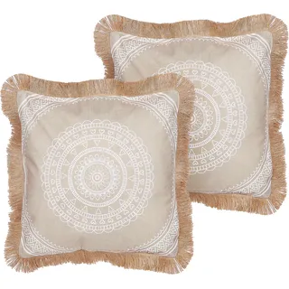 Beliani Dekokissen Agrimony 45 x 45 cm Beige
