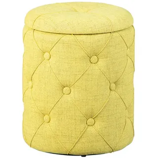 ebuy24 Pouf gelbgrün und braun , Gelb , Holzwerkstoff , 34x40x34 cm , Wohnzimmer, Sessel, Hocker & Hockerbänke, Poufs