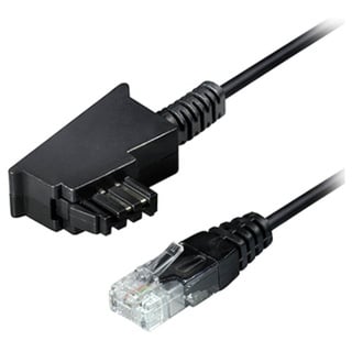 Maxtrack Telefon (analog) Anschlusskabel [1x TAE-F-Stecker - 1x LAN (10/100MBit/s)] 10m Schwarz