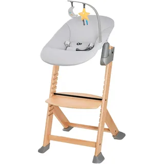 Kinderkraft "Set: Kinderstuhl ENOCK + Babywippe CALMEE GREY", (Set) 2 Stk.mitwachsend, natur