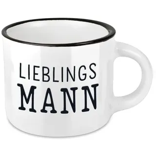 Grafik-Werkstatt Espressotasse Lieblingsmann, Keramik, 95 ml, Vintage-Look | Kleine Tasse mit „Lieblingsmann“-Schriftzug als liebevolle Aufmerksamkeit
