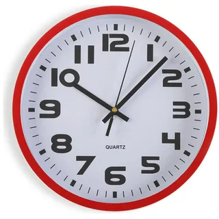 Wanduhr Versa Rot Kunststoff 3,8 x 25 x 25 cm - Rot