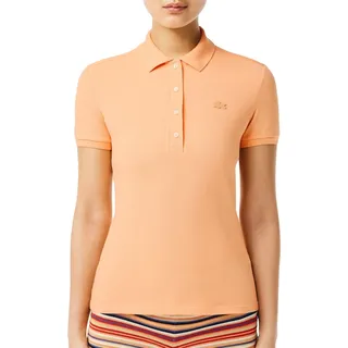 Lacoste Piqué Stretch Poloshirt Damen - Hellorange