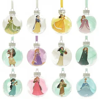 Disney Prinzessin Kugeln 60mm Feder Gefüllt Christbaumschmuck Set Mit 12