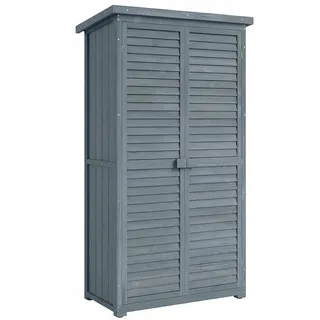 Outsunny Gartenschrank 87 x 46,5 x 160 cm Grau