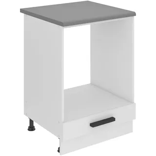 Belini Unterschrank Küche, Küchenunterschrank 60 cm Breite. SDP Küchenunterschrank mit Arbeitsplatte. Küchenschrank ohne Tür, mit Schubladen, Weiß matt - Weiß